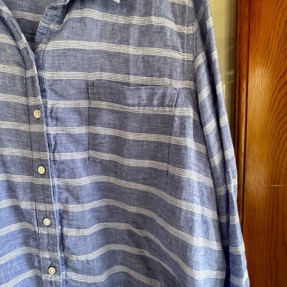 LLBean striped linen shirt Cool & breezy! - Picture 7 of 8